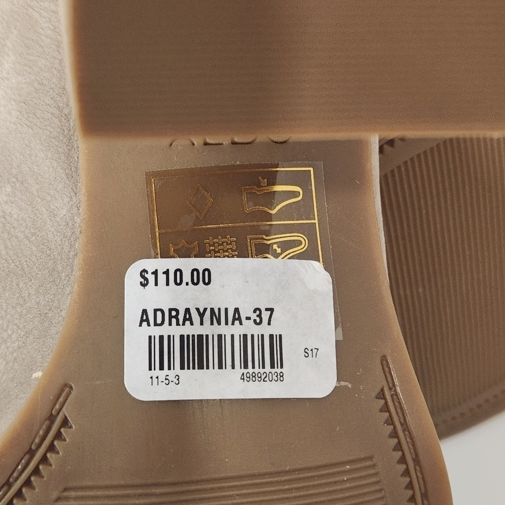 𝅺ALDO Grey Suede Adraynia Ankle Strap Block Heel Sling Back Size: 7.5 - Picture 11 of 11